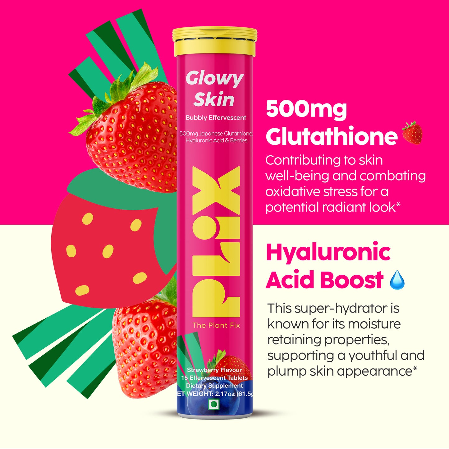 Glowy Skin Effervescent with 500mg Glutathione