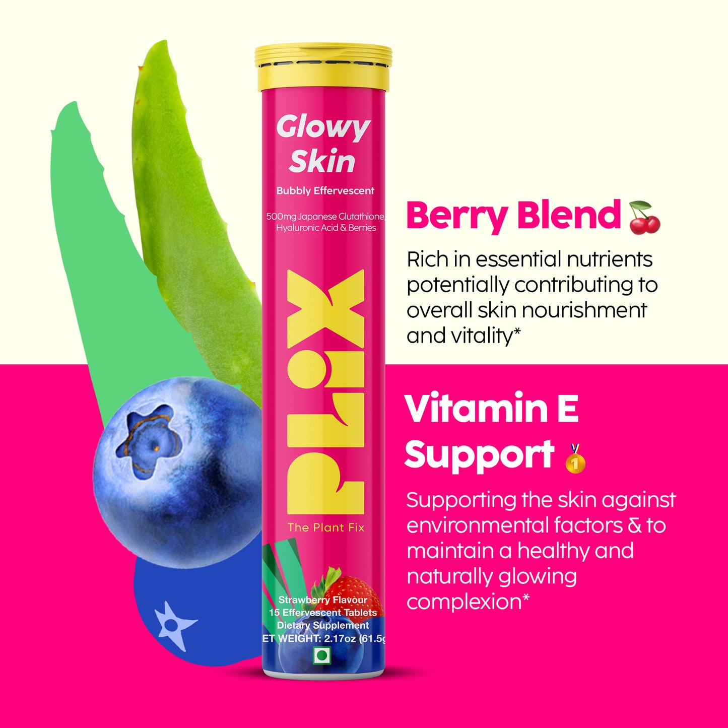Glowy Skin Effervescent with 500mg Glutathione